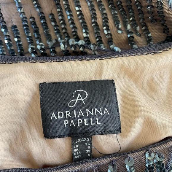 Adrianna Papell Tan Silver Sequins Sleeveless Maxi Dress - 22662 - Picture 10 of 13